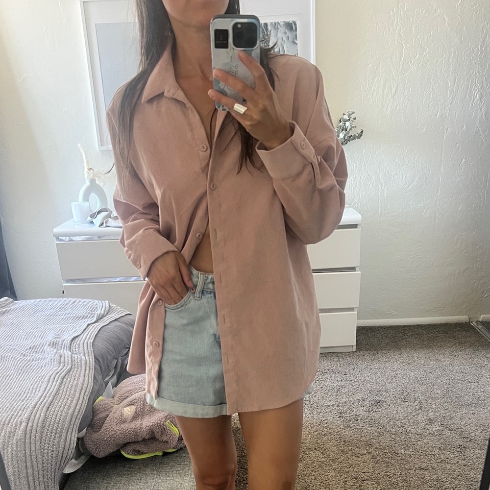 Zara oversized long sleeve button up